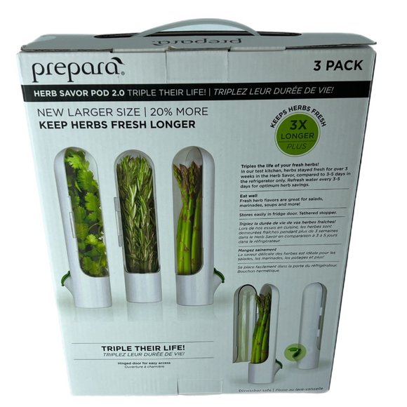 Prepara Herb Savor Pod 2.0 Fresh Herb Storage, 3-pack NIB - Picture 2 of 4